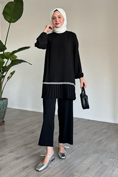 InStyle Μαύρο Σετ Διπλό με Πλισέ Φούστα