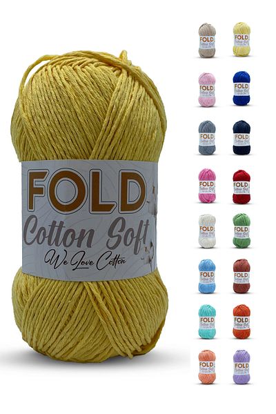 FOLD Yarn Cotton Soft - Yellow Cotton Ip 100 Grams