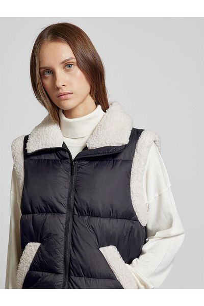ONLY Women's Sleeveless Vest with Fur Collar - 15322077