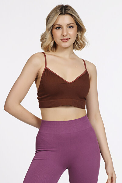 Miorre Αθλητικό σουτιέν με ραβδώσεις V-Neck χωρίς υποστήριξη - Λεπτό λουράκι