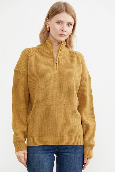 Sementa Half Turtleneck Zippered Knitwear Sweater - Sun