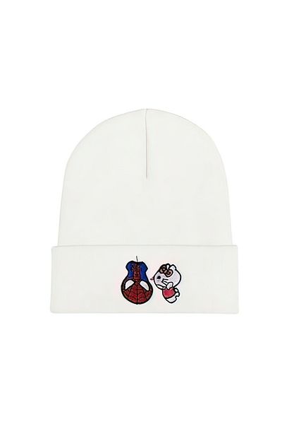 FG KONNİCHİWA Hello Kitty and Spider-Man Logo Personality Beret - Casual Trend Fashion Fashion