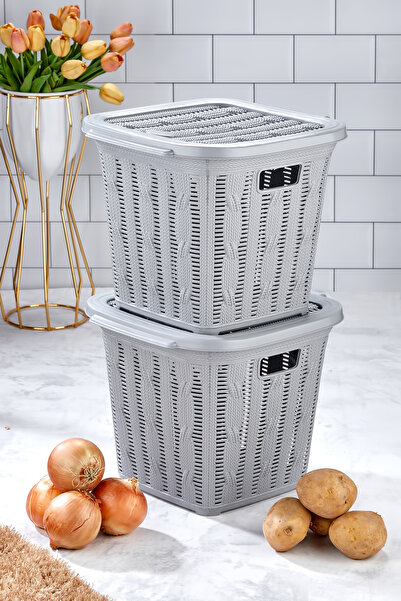 Homie 2'li Çok Amaçlı Sepet - Düzenleyici - Patates Soğanlık - Oyuncak Kutusu - Banyo Sepeti