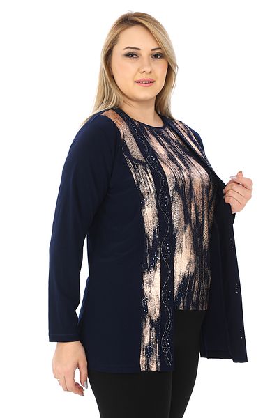 AfifeCOLLECTİON Γυαλιστερό βραδινό φόρεμα Mother's Double Set - Εσωτερικό και Εξωτερικό Σετ