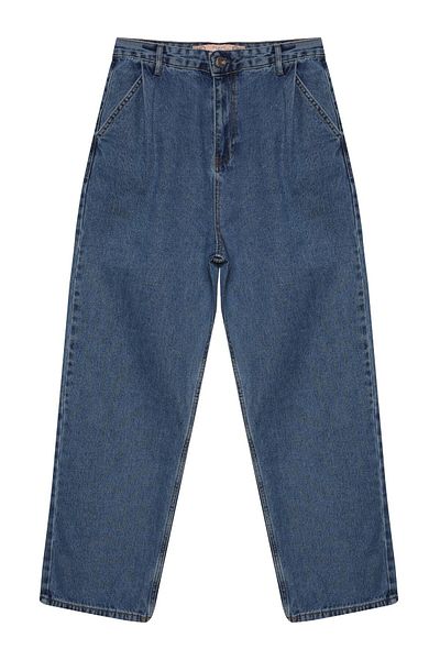 Quzu Light Blue Detailed Denim Trousers