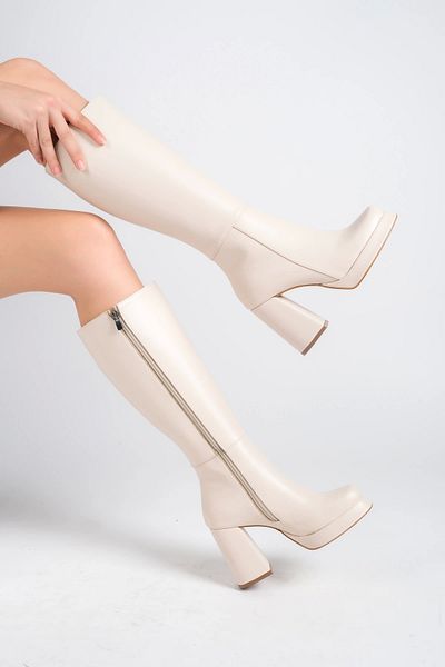 Moda Değirmeni Skin Skin Γυναικείες Μπότες Πλατφόρμας