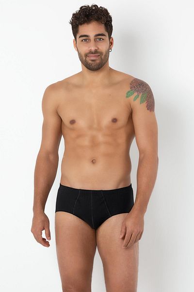 Doremi 100% Natural Cotton Comfortable Combed Cotton Men's Classic Anti-Sweat Slip Briefs