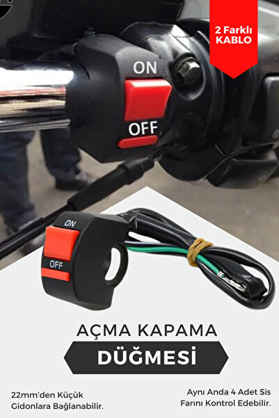 ASTRA LED ATV Motosiklet Sis Farı Açma Kapama Gidon Düğmesi