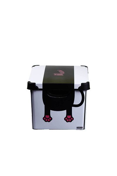 QUTU Style Box Meow Patterned 20 L Decorative Storage Box