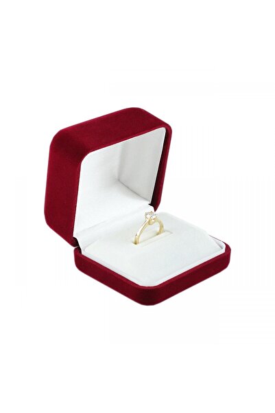 Entina Kadife Pırlanta Yüzük Kutusu -Bordo 12 Adet