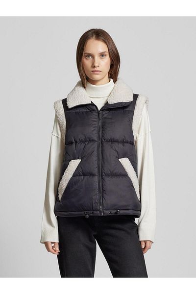 ONLY Women's Sleeveless Vest with Fur Collar - 15322077