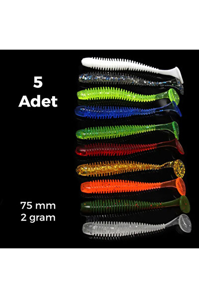 RENGARENK 5'li Yumuşak Esnek Silikon Solucan Yem (balıkçılık)