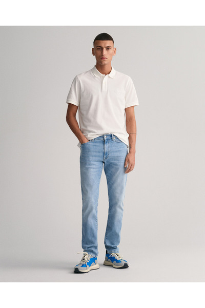 Gant Erkek Mavi Extra Slim Fit Jean Pantolon