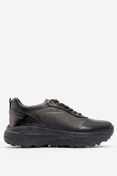 MARCOMEN Thick Sole Men's Sneakers - Genuine Leather Mc 20225 Black