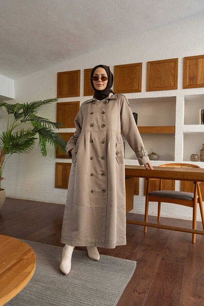 Neways 6632-Decorated Pleated Khaki Lens Jacket with Reglan Sleeves