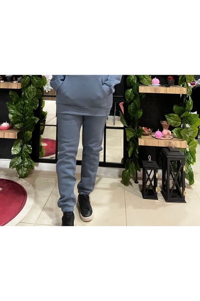 Marka Kapüşonlu 3 İplik Şardonlu Kalın Eşofman Takım