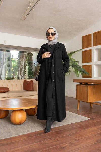 Neways 6329-Denim Hooded Cap Black