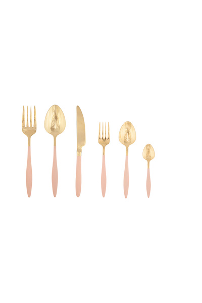 Home Sweet Home CEYDA 36 PARCA CATAL KASIK BICAK TAKIMI GOLD-PUDRA