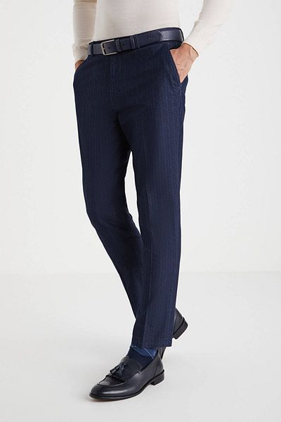 Hemington Cotton Navy Blue Chino Pants Size: 42