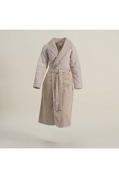 Ecocotton Γυναικείο μπουρνούζι Hüma Beige - 100% βαμβακερό καπιτονέ