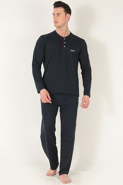 Kanz Set de pijamale pentru bărbați din bumbac natural moale, 2 bucăți