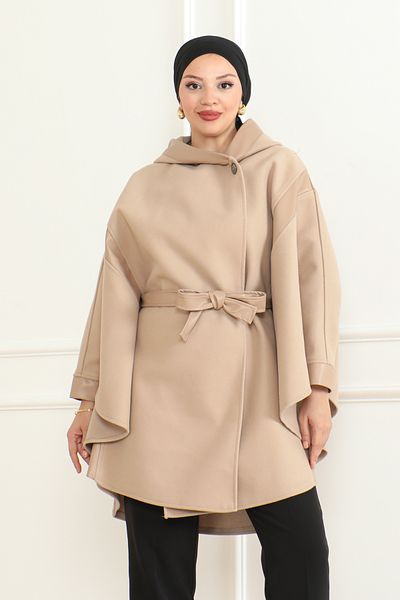 KADEEM Beige Belted Leather Detailed Panco
