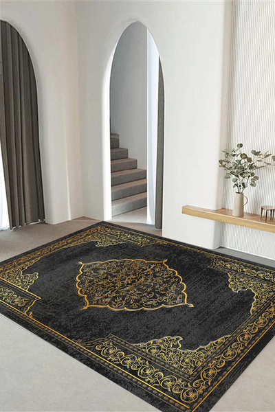 Viyana Home Dijital Kaymaz Taban Klasik Göbek Desen Yıkanabilir Yolluk Mutfak...