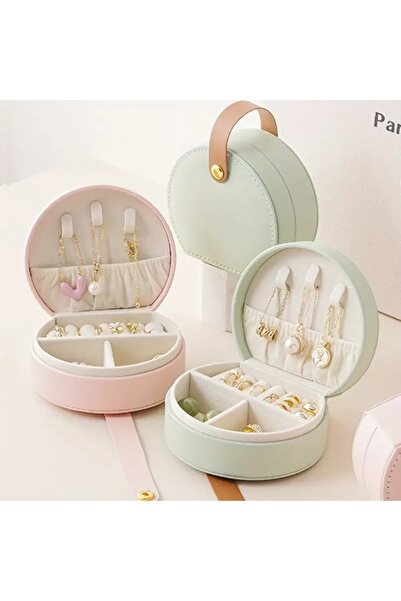 GlassySKY Jewelry Organizer -Portable Travel Case with Button Closure for Necklaces, Earrings & Rings