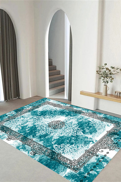 Viyana Home Dijital Kaymaz Taban Klasik Gölge Model Yıkanabilir Yolluk Mutfak...