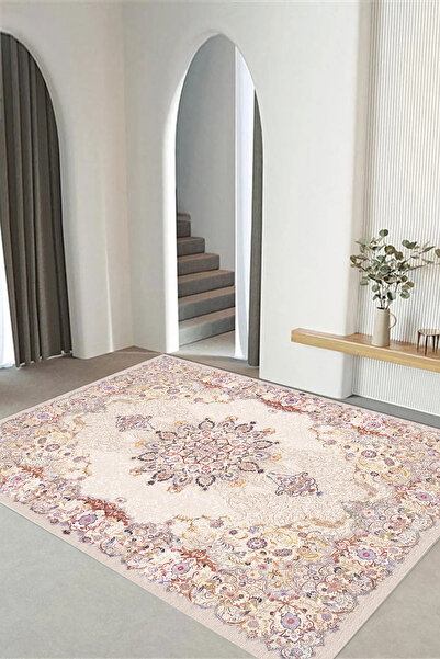 Viyana Home Dijital Kaymaz Taban Klasik İran Desenli Yıkanabilir Yolluk Mutfa...
