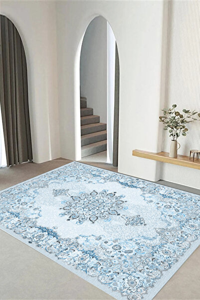 Viyana Home Dijital Kaymaz Taban Klasik İran Desenli Yıkanabilir Yolluk Mutfa...