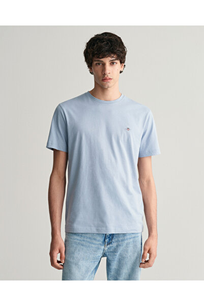 Gant Erkek Mavi Regular Fit Bisiklet Yaka T-Shirt