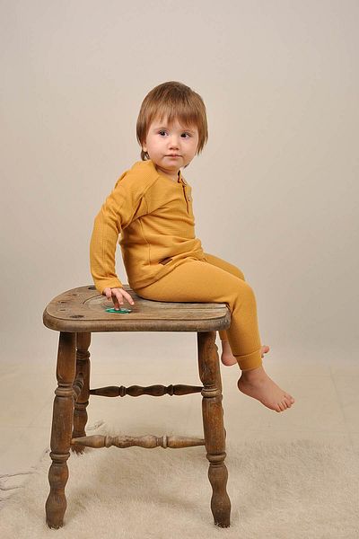 Peki Add 5 Pay 4 Kids Waffle Cotton Leather Set - Gift with Wooden Buttons 15017