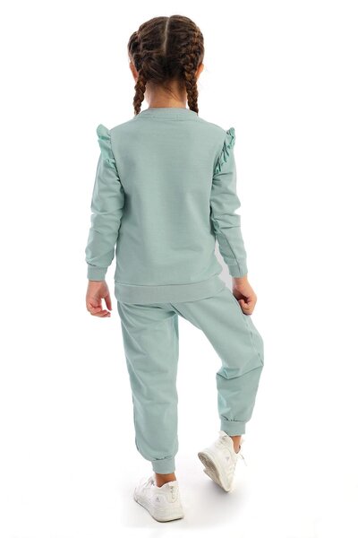 zepkids Σετ φόρμας για κορίτσια με μακρυμάνικη λαιμόκοψη σε χρώμα μέντας