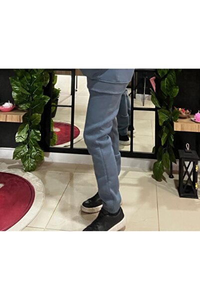 Marka Kapüşonlu 3 İplik Şardonlu Kalın Eşofman Takım