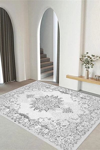 Viyana Home Dijital Kaymaz Taban Klasik İran Desenli Yıkanabilir Yolluk Mutfa...