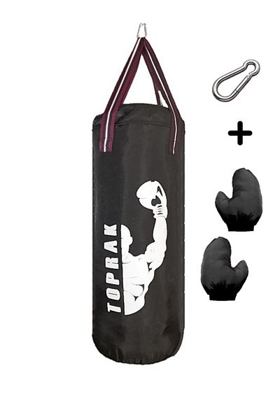 Diji Baby Boxing Bag with Gloves and Carabiner Gift Full of Inside 60X22Cm Black