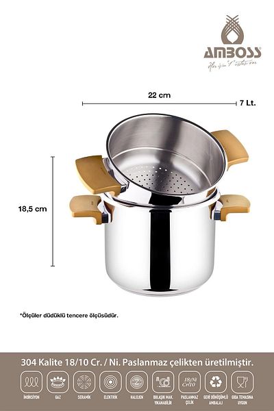 Amboss Cook Master 7-Piece Multifunctional Stainless Steel Steam Pressure Cooker Set