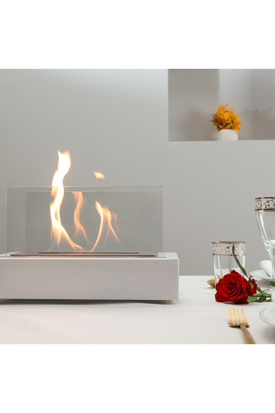 Trihome Masaüstü Bioethanol Beyaz Metal Modern Şömine , Ev Dekorasyon Ürünü V...