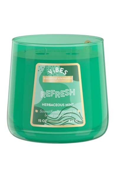 Candle-Lite شمعة معطرة بالنعناع العشبي من Essential Elements بحجم 15 أونصة