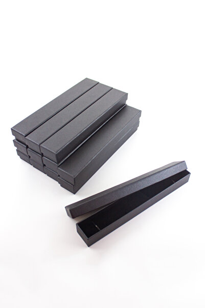 carton box Karton Kutu Simli Siyah 12 'li Süngerli Bileklik Kutu  3,3 Cm X  22 Cm X 2 Cm