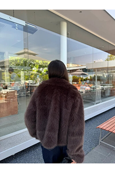 My Blog Bunda Winnie Brown z umělé kožešiny na zip