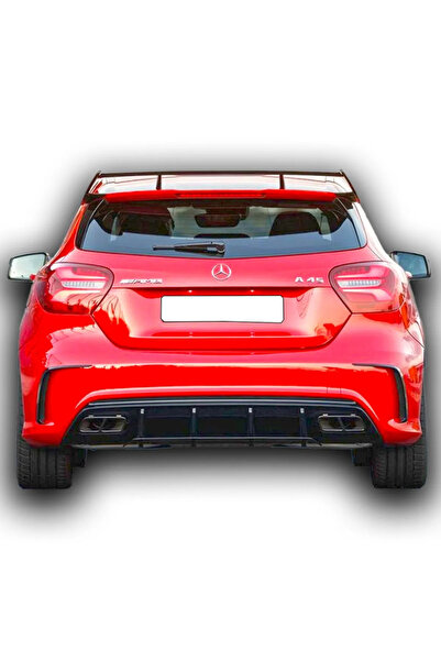 HasAkman Mercedes W176 A45 Brabus Difüzör Arka Difizör Parlak Siyah Plastik