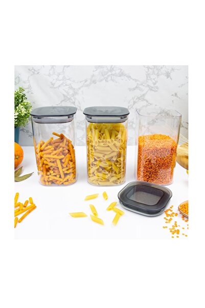 Dükkanönü 1.1 Lt. 3-Piece Square Storage Set - Vacuum Shopfront