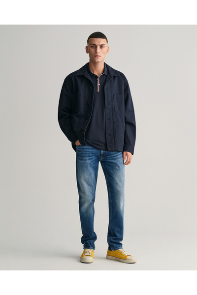 Gant Erkek Lacivert Regular Fit Çizgili Polo