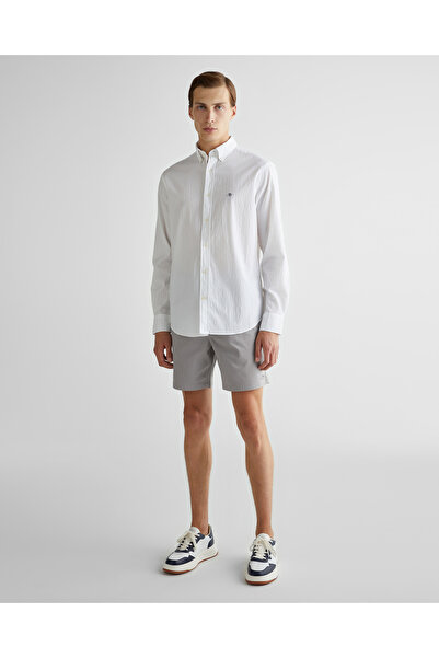 Gant Erkek Beyaz Regular Fit Düğmeli Yaka Gömlek