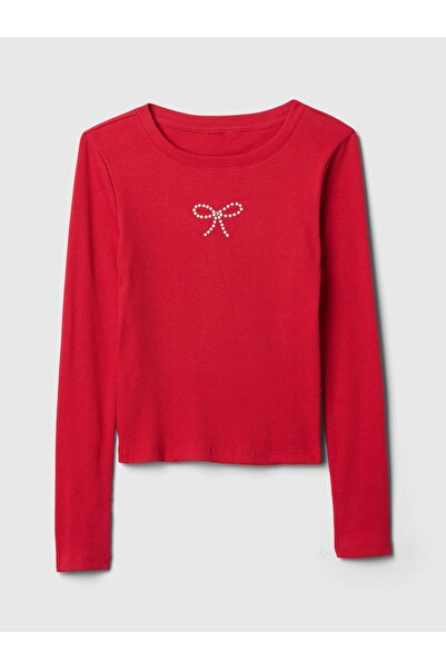 GAP Kız Çocuk Kırmızı Fitilli Kazak