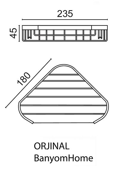 ÇELİK BANYO Suport pentru șampon din alamă inoxidabil 18x18 cm - Aur Aur