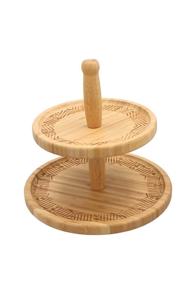 Bien Servi 2-Tier Elegant Design Round Serving Platter 25 x 22.5cm
