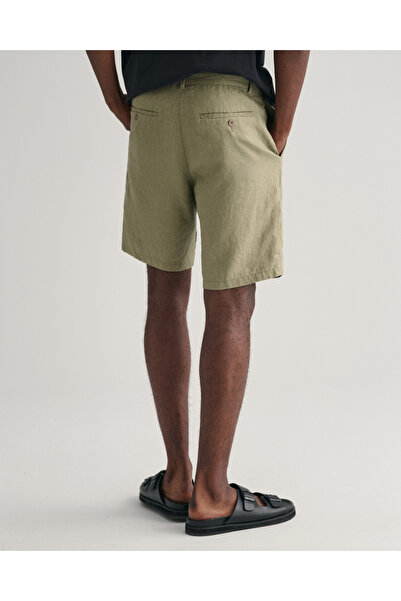 Gant Erkek Yeşil Relaxed Fit Keten Şort